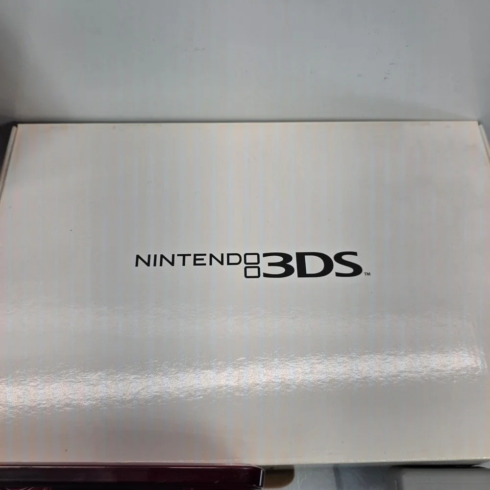 Nintendo 3DS Flame Red Console Bundle CTR-001 Case SD Card Chargers Box